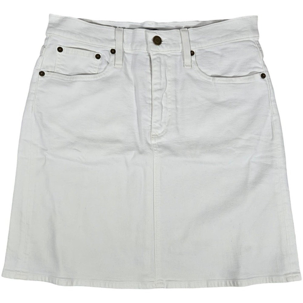 J Crew White‎ Denim Skirt A Line Mini Jean Skirt Style BI723 Size 28